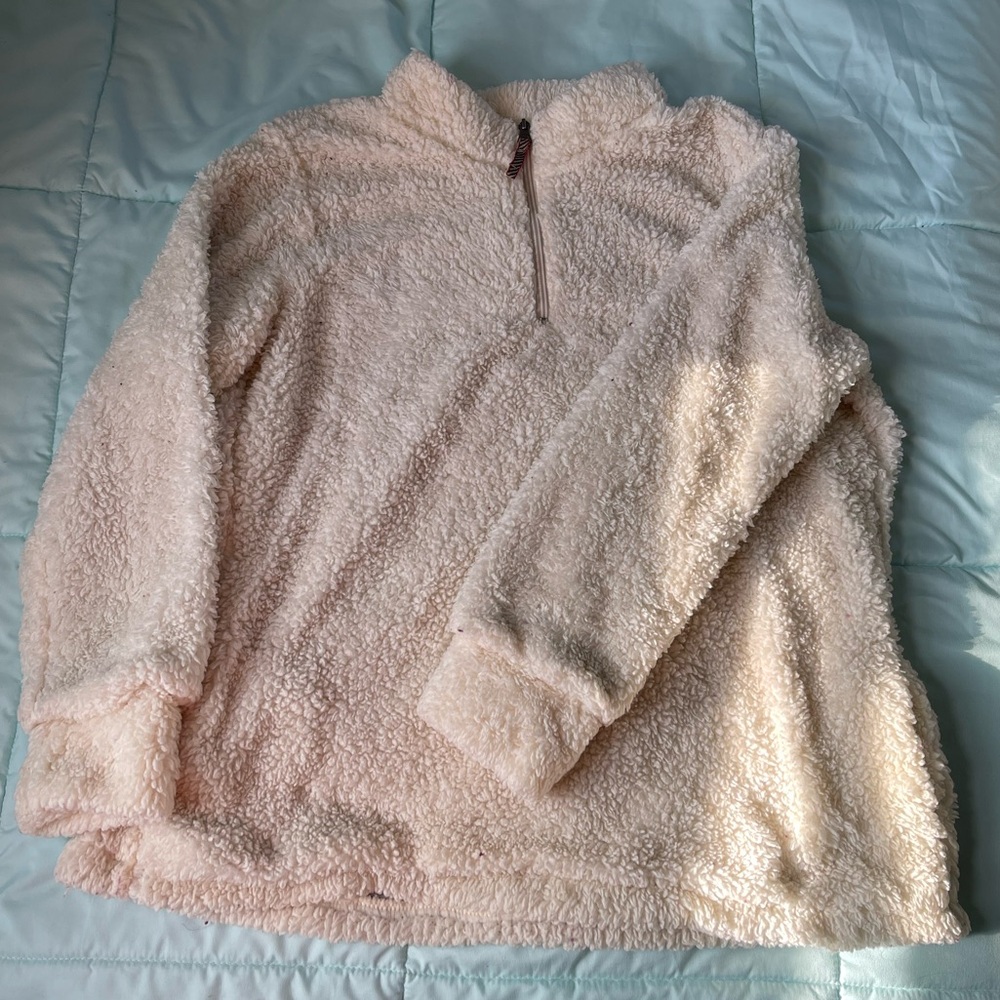Original Weatherproof Vintage Fuzzy Cream Quarter Zip
